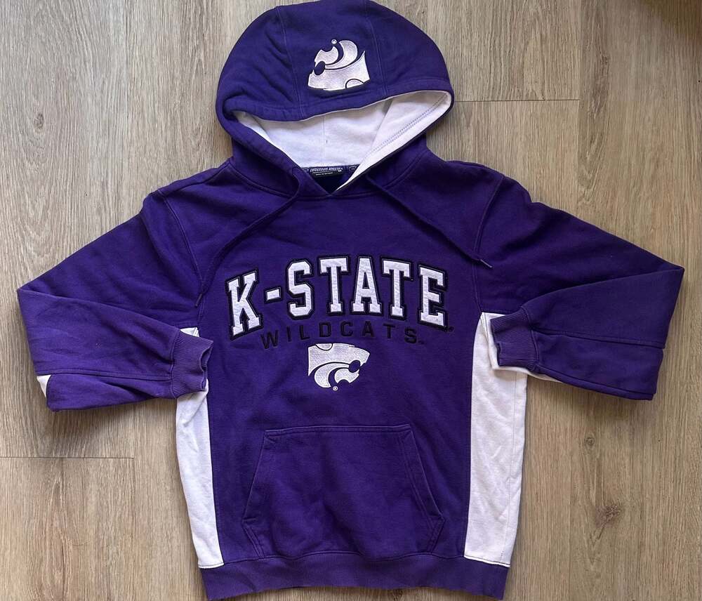 Colosseum Athletics K-State Wildcats Purple White Hoodie Sweatshirt Size M